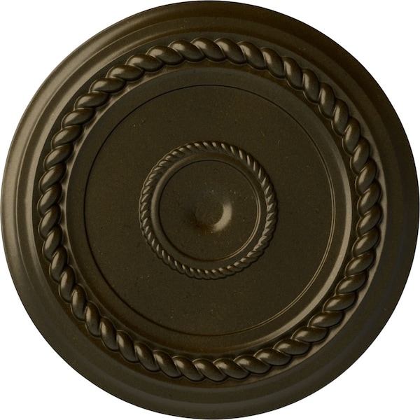 Ekena Millwork Alexandria Rope Ceiling Medallion (Fits Canopies up to 4 5/8"), 19 5/8"OD x 1 1/2"P, Green Gold CM18ALGGS - main